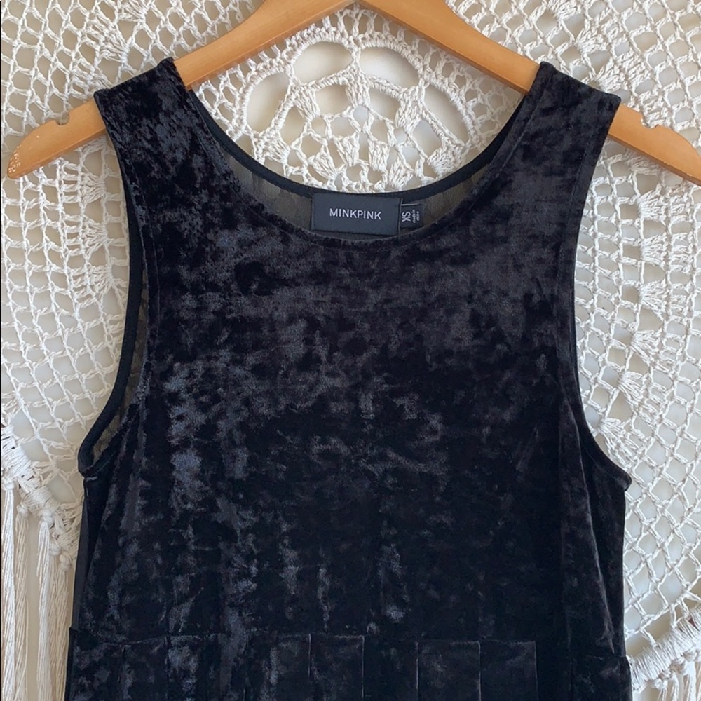 Urban Outfitters MINKPINK Black Velvet Dress.XS